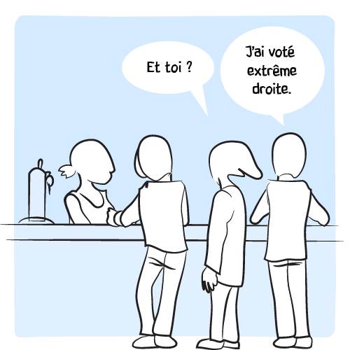 « Et toi ? – J’ai voté extrême droite. »